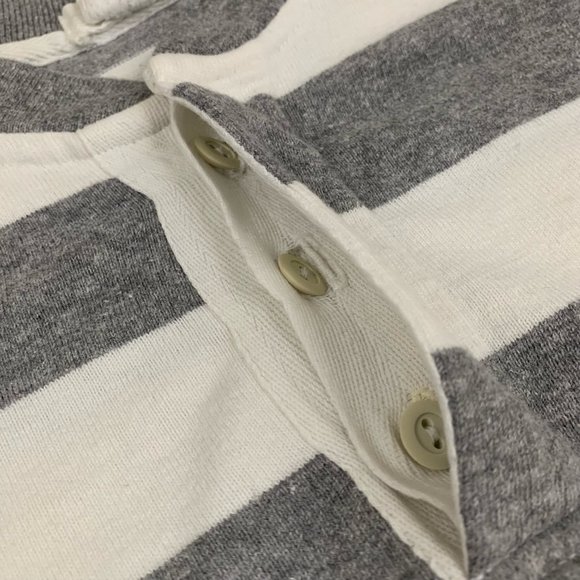 Y2K Gap Oversized Horizontal Striped Boyfriend Henley Long Sleeve Pullov… - Picture 12 of 16